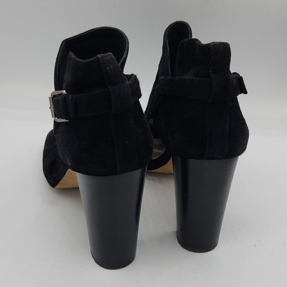 VINCE CAMUTO Conley Black Leather Suede Peep-Toe - Picture 4 of 9